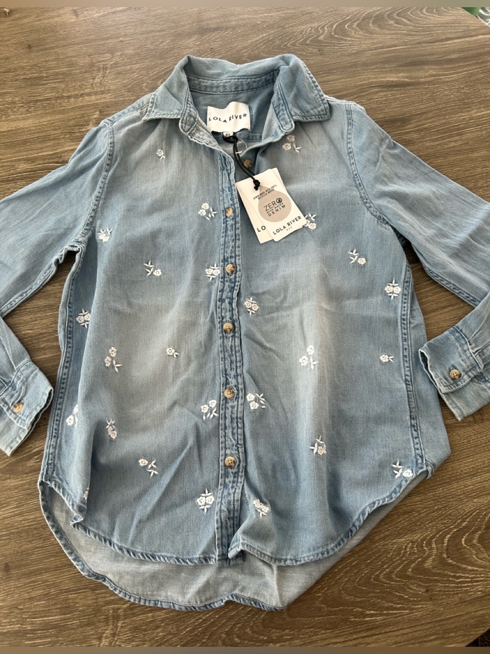 LOLA RIVER Denim Top. Size XS